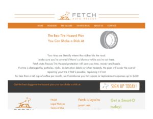 Imageon the Fetch Auto Rescue website. Fredricks Communications created the messaging and positioning for the company, which provides roadside assistance and other driving-related services.