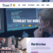 Screenshot of the homepage for Fredricks Communications client True|IT